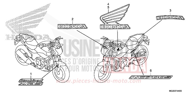 MARK for NC700S Dual Cluth ABS PEARL SUNBEAM WHITE (NHA66) from 2012